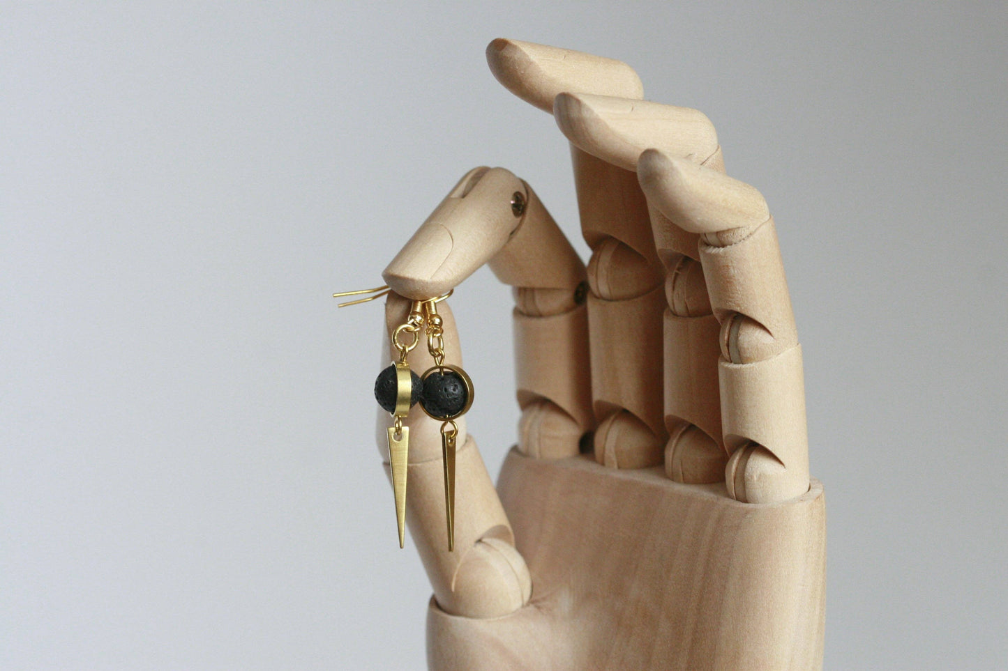 Lava Stone  & Bronze Essential Oil Diffuser Earrings
