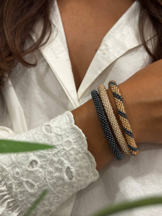 Handcrafted Metal Blue Beaded Bracelet